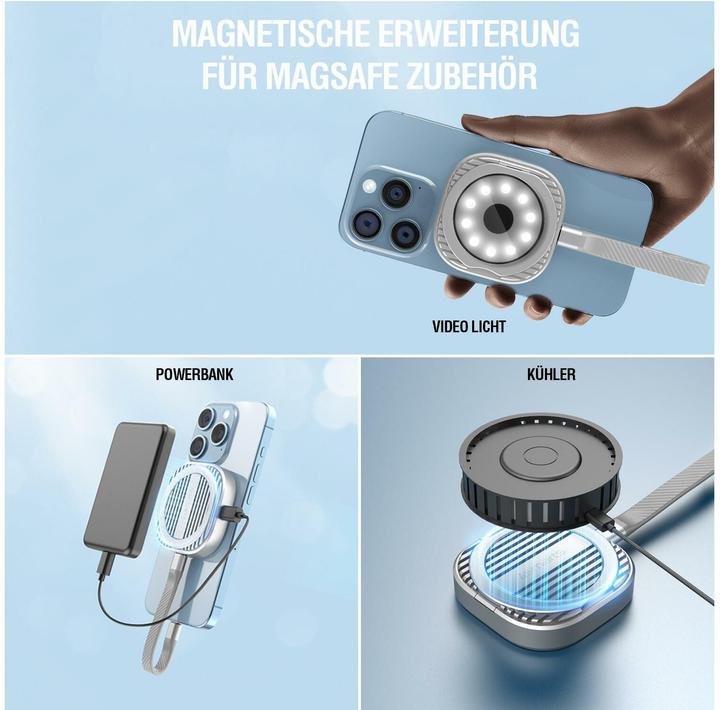 Actual product image 4smarts Magnetic SSD enclosure Kickstand MagSafe compatible grey