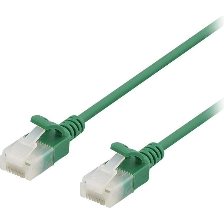 Deltaco U/UTP Cat6a patch cable slim 3.5mm diameter 1m green (U/UTP, CAT6a, 1 m), Netzwerkkabel