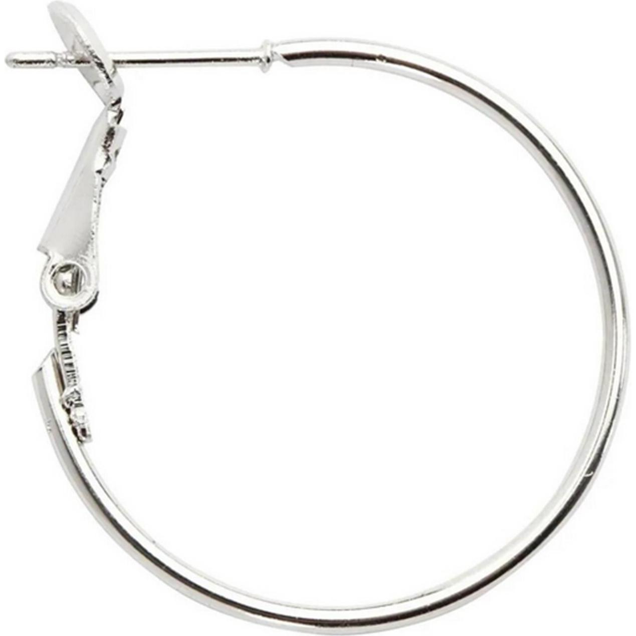Creativ Company, Ohrringe, Ohrring Rund, versilbert 25 mm, 8 Stück, (Metall)