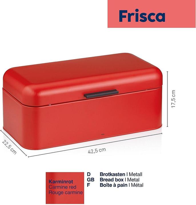 Actual product image Kela Bread box Frisca carmine red