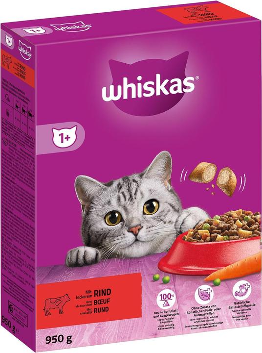 Actual product image Whiskas Dry Beef Selection 1+ 950g (Adult, 1 pcs., 950 g)