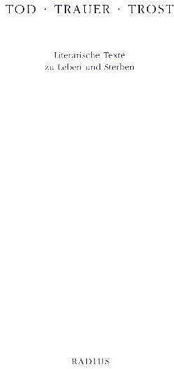 Actual product image Tod - Trauer - Trost (German, Wolfgang Erk, 2016)