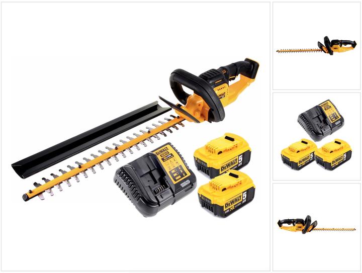Produktbild DeWalt DCM 563 P2 Akku Heckenschere 18V 55,8cm + 2x 5,0Ah Akku + Ladegerät (Akkubetrieb)