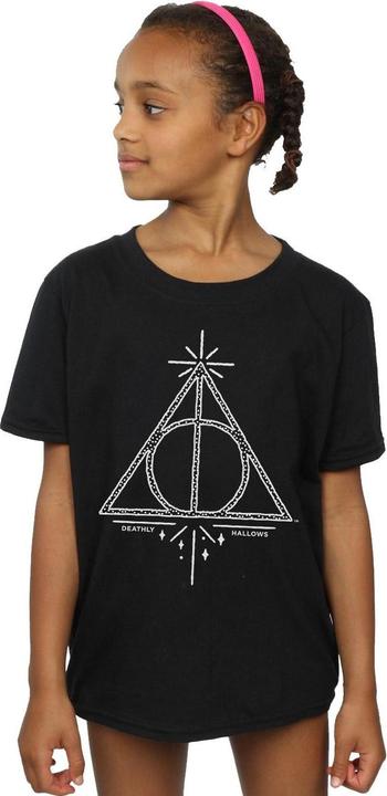Actual product image Girls Deathly Hallows Symbol Cotton T-Shirt (152, 158)