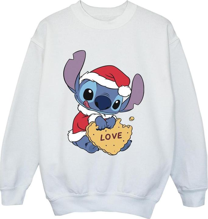 Actual product image Disney Boys Lilo And Stitch Christmas Love Biscuit Sweatshirt (116)