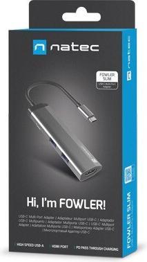 Actual product image Genesis NATEC Multiport Fowler Slim USB-C (USB-C, 3 ports)