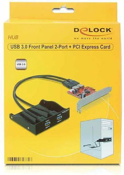 Actual product image Delock USB 3.0 Front Panel, 2-Port, incl. PCI Express Card