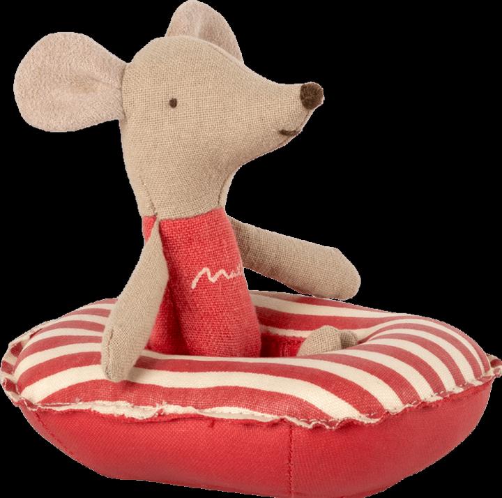 Actual product image Maileg Inflatable, Small Mouse -Red Striped