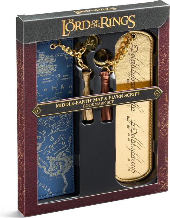 Image du produit Noble Collection Der Herr der Ringe Lesezeichen 2er-Set Mittelerde und Elbenschrift