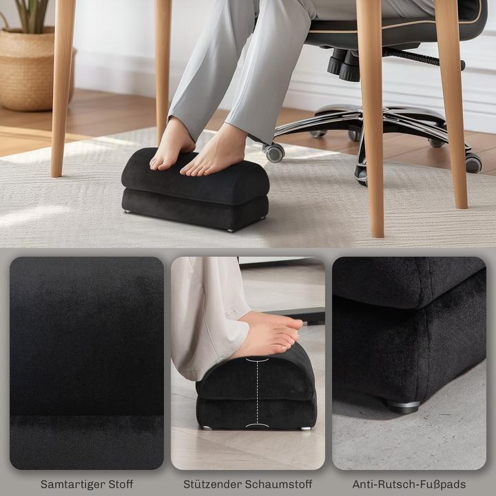 Actual product image Homcom Fussstütze Polyester Schwarz