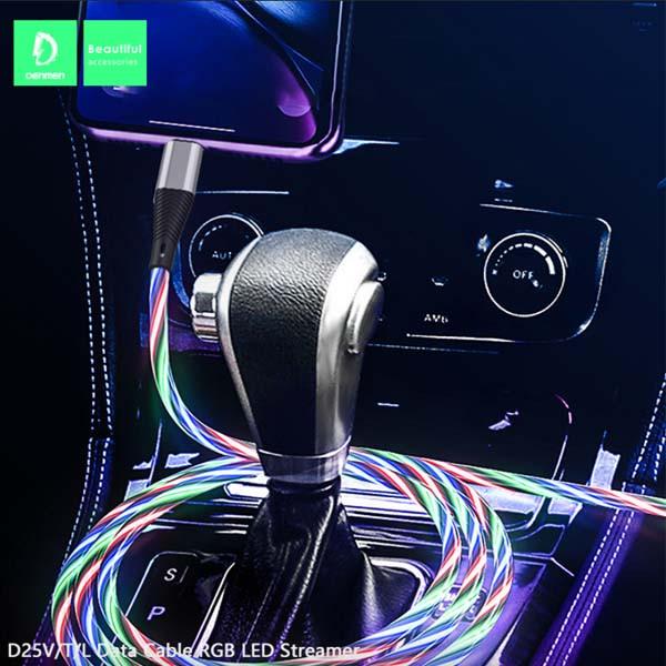 Produktbild Denmen USB Micro Kabel Denmen LED Stremer 1m Silber D25 2.4a (1 m)