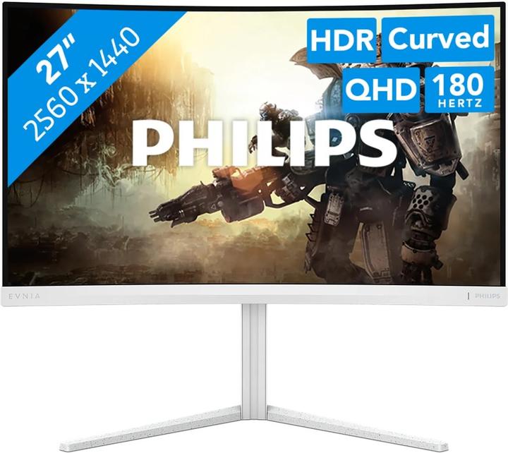 Actual product image Philips Evnia 27M2C5501 - 27 inch QHD Curved Gaming Monitor, white (2560 x 1440 pixels, 27")