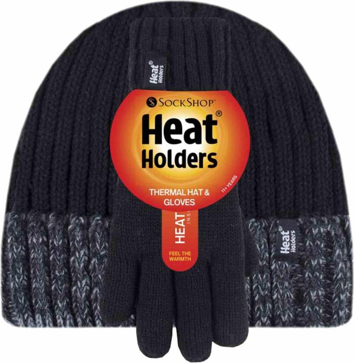 Image du produit Heat Holders Isoliert Wendebündchen Gerippte Mütze und Handschuhe Set