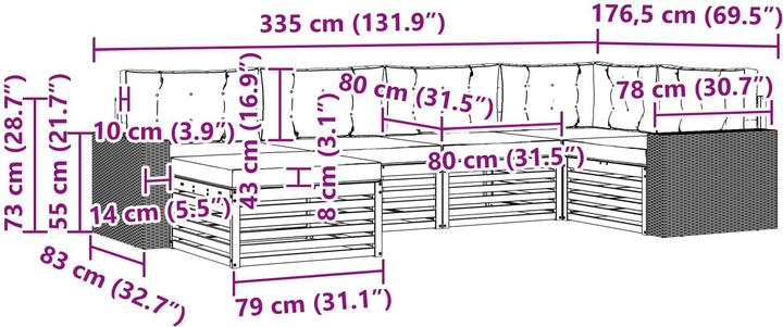 Produktbild vidaXL Outdoor-Sofa