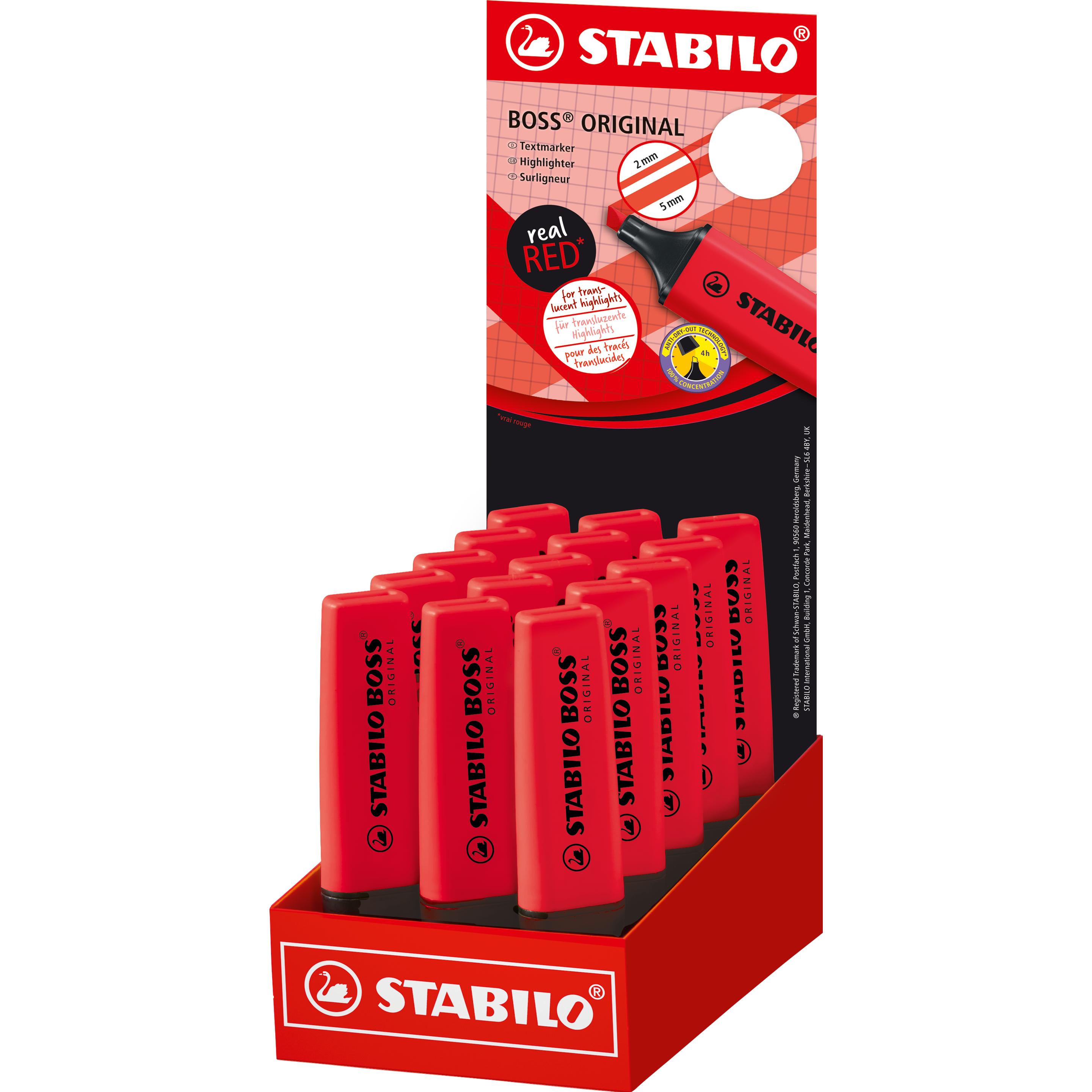 STABILO Boss Knallrot 15er Display (15x) (70/15-7)