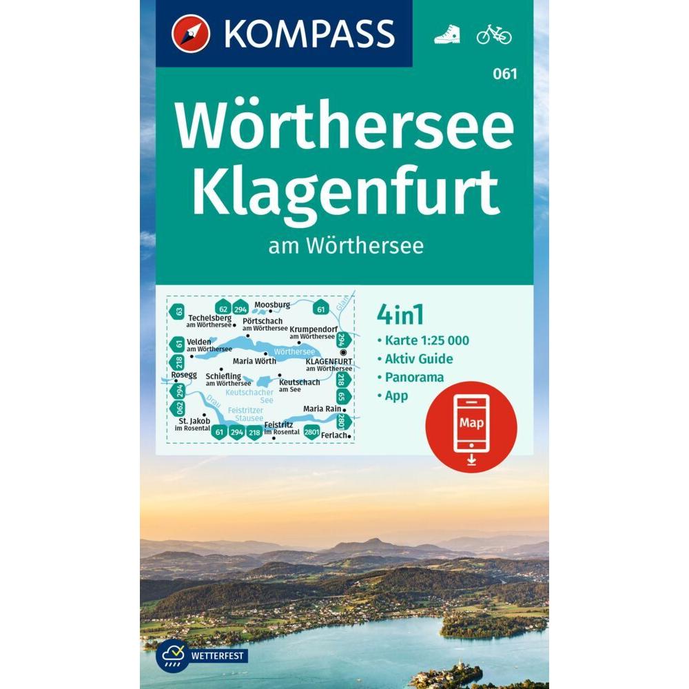 KOMPASS Wanderkarte 061 Wörthersee, Kla, Landkarte