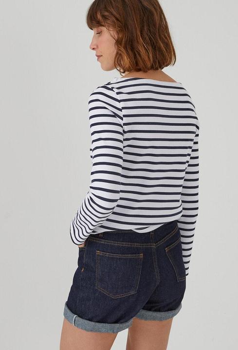 Produktbild La Redoute Collections Langarmshirt mit U-Boot-Ausschnitt und Streifenmuster (S)