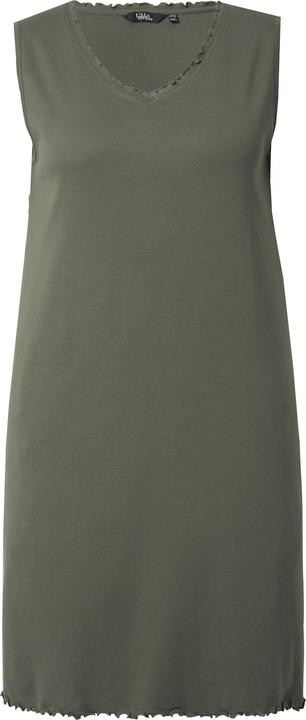 Actual product image Ulla Popken Lettuce Edge V-Neck Knit Tank Tunic Dress (46, 48)