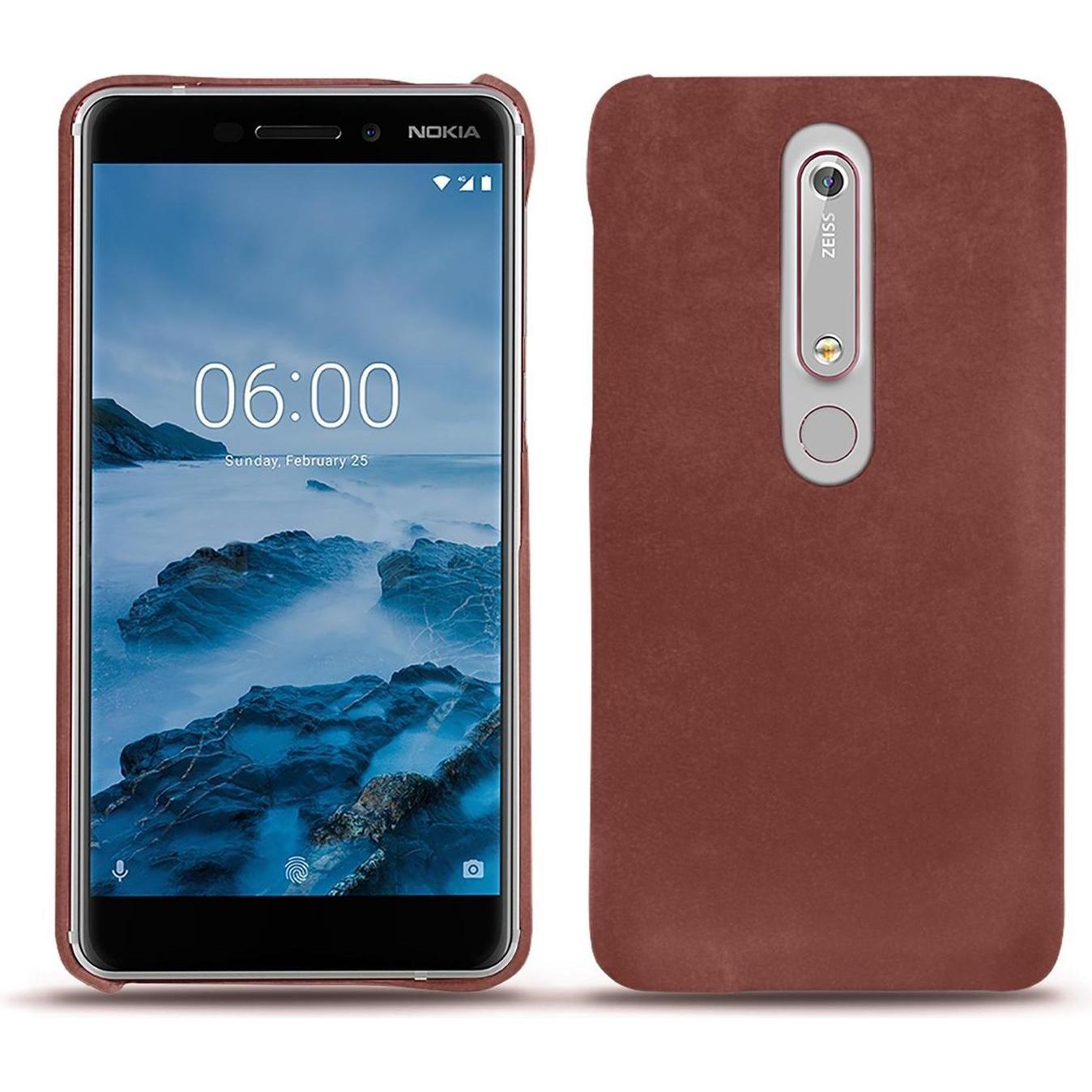 Noreve Lederschutzhülle (Nokia 6 (2018)), Smartphone Hülle, Rot