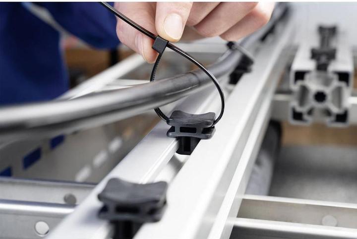 Actual product image HellermannTyton Cable tie base fastening element for aluminum construction profiles (19.30 mm, 500 pcs.)