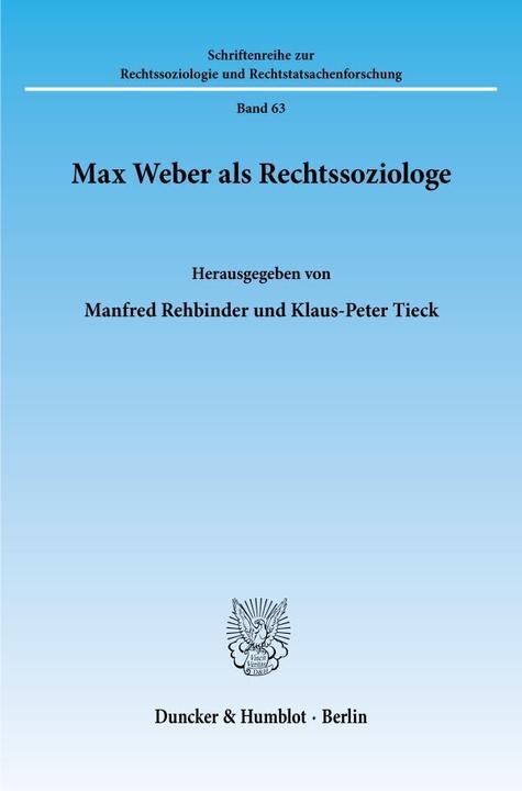 Produktbild Max Weber als Rechtssoziologe (Deutsch, 1987)