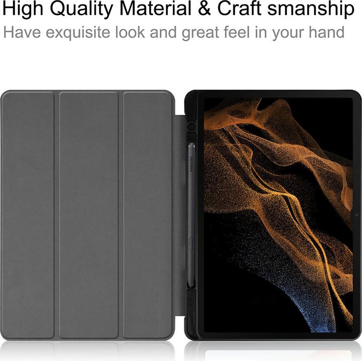 Produktbild Cazy Premium Smart Hülle Kompatibel mit Samsung Galaxy Tab S8 Ultra - Schutz Etui Hülle mit Stifthalter - (Samsung Galaxy Tab S8 Ultra)