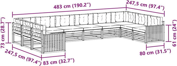 Produktbild vidaXL Outdoor-Sofa