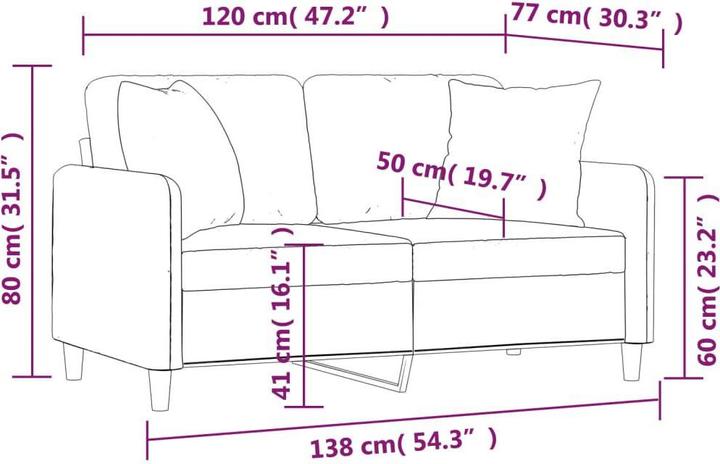 Produktbild vidaXL 2-Sitzer-Sofa (2-Sitzer)