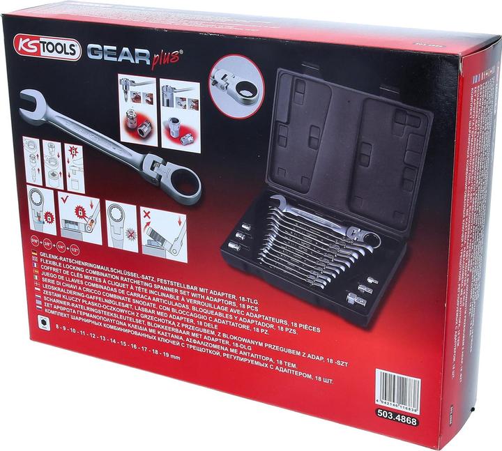 Produktbild KS Tools GEARplus® Gelenk-Ratschenringmaulschlüssel-Satz 50 (19 mm)