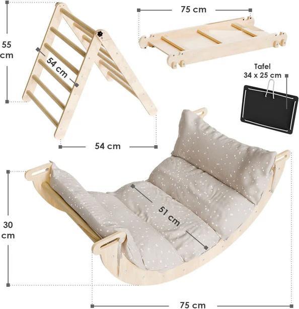 Produktbild Juskys Kletterdreieck Movario Indoor-Klettergerüst