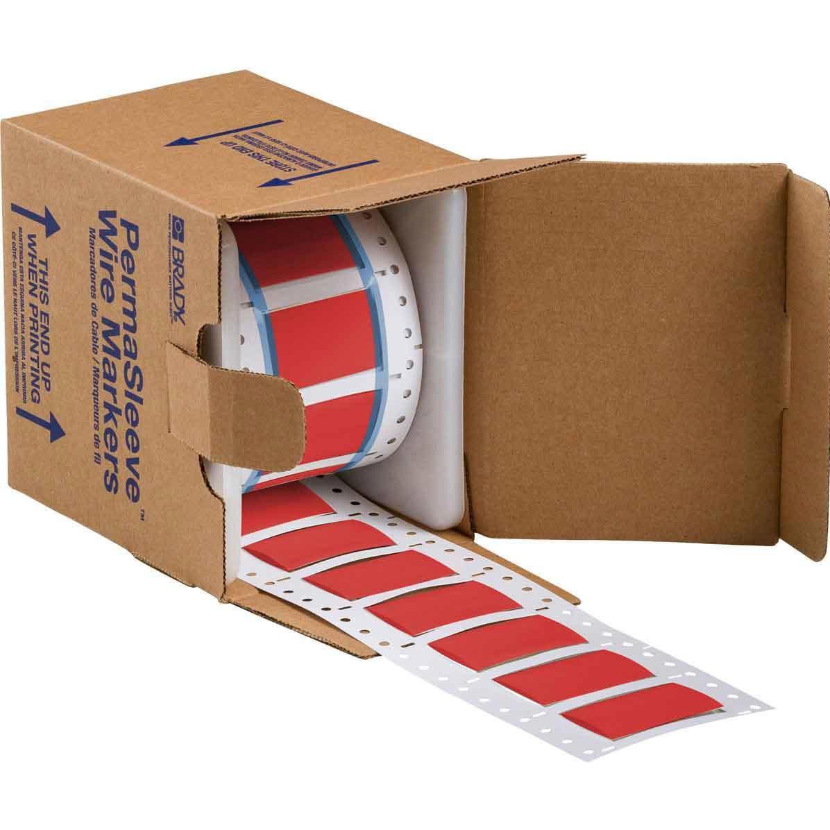 Brady, Etiketten, 3PS-750-2-RD-S, B-342, Permasleeve, wärmeschrumpfd. Polyolefin, Rot, 50,8 x 31,8mm, für Kabe