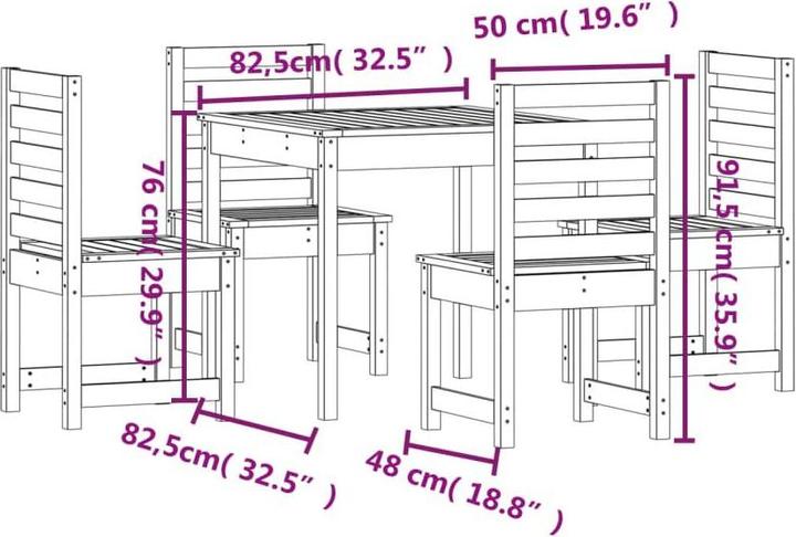 Produktbild vidaXL Garten Essgruppe