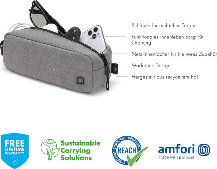 Actual product image Dicota Travel bag Eco Accessories Pouch MOTION Light gray