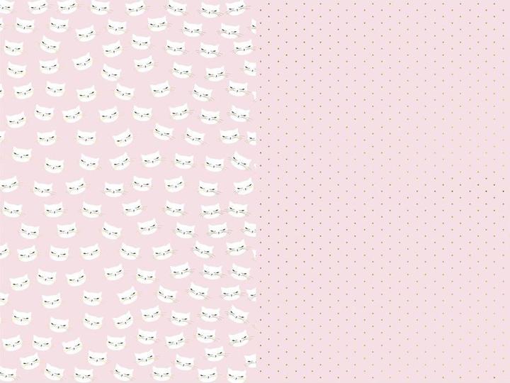 Image du produit Partydeco Papier cadeau chat 70 x 200 cm, 2 pièces, rose/blanc (Papier cadeau, 2 x)
