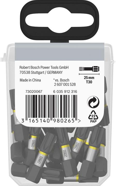 Actual product image Bosch Zubehör Impact T30 25 mm 25 pcs. For screwdrivers
