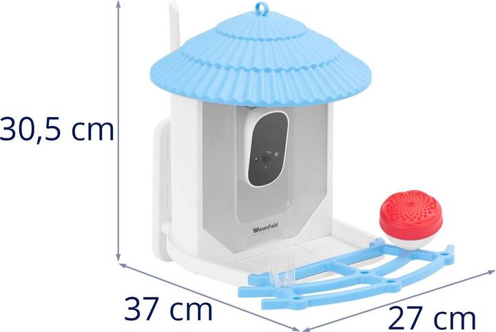 Produktbild Wiesenfield Vogelfutterhaus mit Kamera HD 4 MP Solar Vogelhaus Wlan Vogelhaus Mini-Kamera