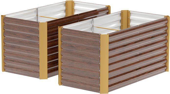 Swisshandel24 2er-Set Hochbeet, verzinkter Stahl, 120x60x60 cm