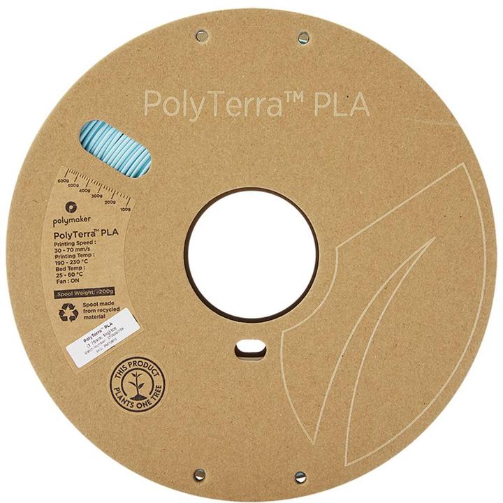 Productafbeelding Polymaker PolyTerra PLA - IJs - 1,75 mm (PLA, 1.75 mm, 1000 g, Blauw)