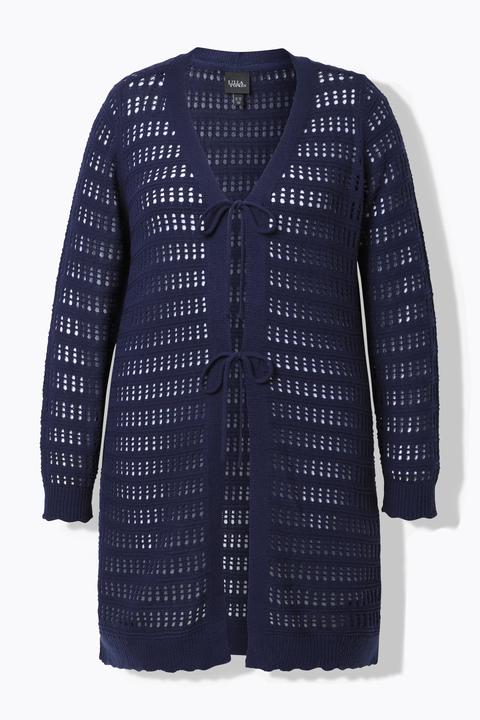 Produktbild Ulla Popken Long-Strickjacke, Band-Verschluss, V-Ausschnitt, Langarm (50, 52)