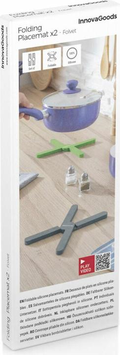 Produktbild InnovaGoods Klappbare Topfuntersetzer aus Silikon Folvet 2 Stück (2 x, Pfannenuntersetzer)