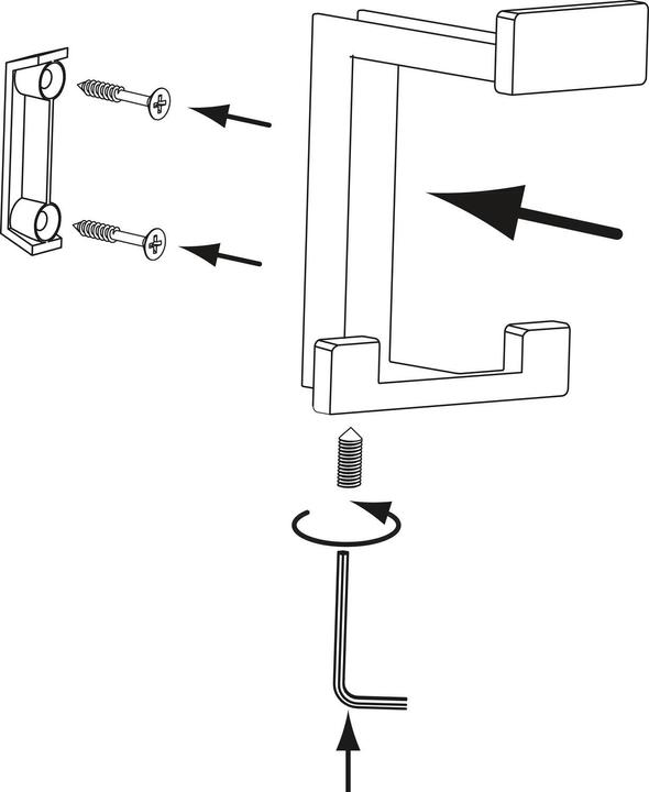 Actual product image Siro Hat hook Doradus width 70 mm, H 92 mm, die-cast zinc, black brushed brass