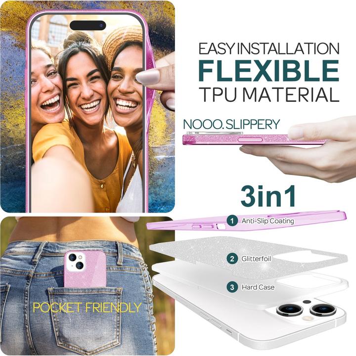 Immagine prodotto Nalia Copertina glitterata (Apple iPhone 15 Plus)