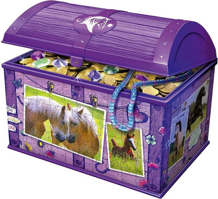 Actual product image Ravensburger 3D - treasure chest horses (216 pieces)