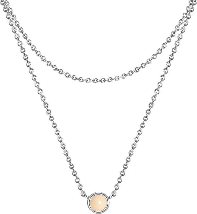 Actual product image Glanzstücke München Ladies sterling silver rose quartz silver 42.0/36.0 cm base chain + 5.0 cm extension - 29900 (925/- sterling silver)