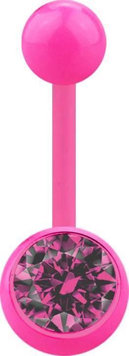 Immagine prodotto Star Piercing Rosa banana con palla e cristallo rosa (senza ottone, Materiale sintetico)