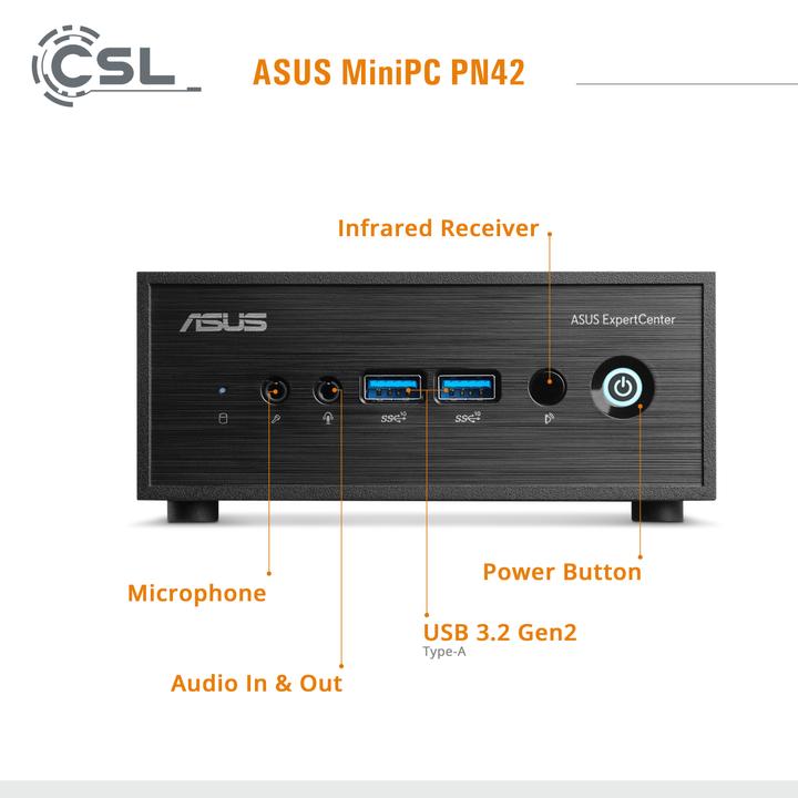 Actual product image CSL Mini PC ASUS PN42 N200 / 1000 GB M.2 SSD / 16 GB RAM / Win 11 Pro (Intel N200, 16 GB, 1000 GB, Intel UHD Graphics)