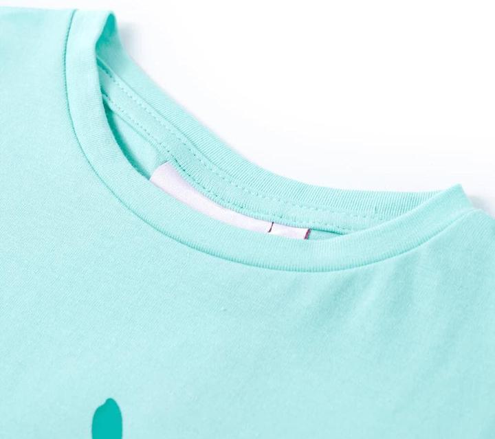 Immagine prodotto vidaXL Maglietta per bambini Verde menta chiaro 92,Materiale: 95 % cotone (92)