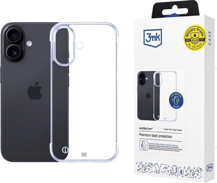 Actual product image 3MK Etui Just20g Clear Case do iPhone 16 Plus (Apple iPhone 16 Plus)