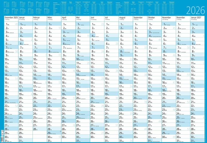 Jahresplaner14Monatefoliert2026-Plakat-Kalender86x61cm-abwischbar-Fe (86 x 61 cm, German)