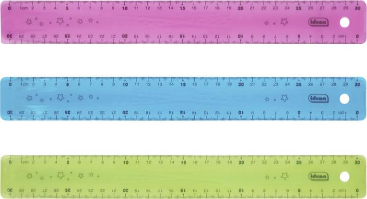 Idena Lineal PP flexibel 30cm 3fach sortiert (30 cm)